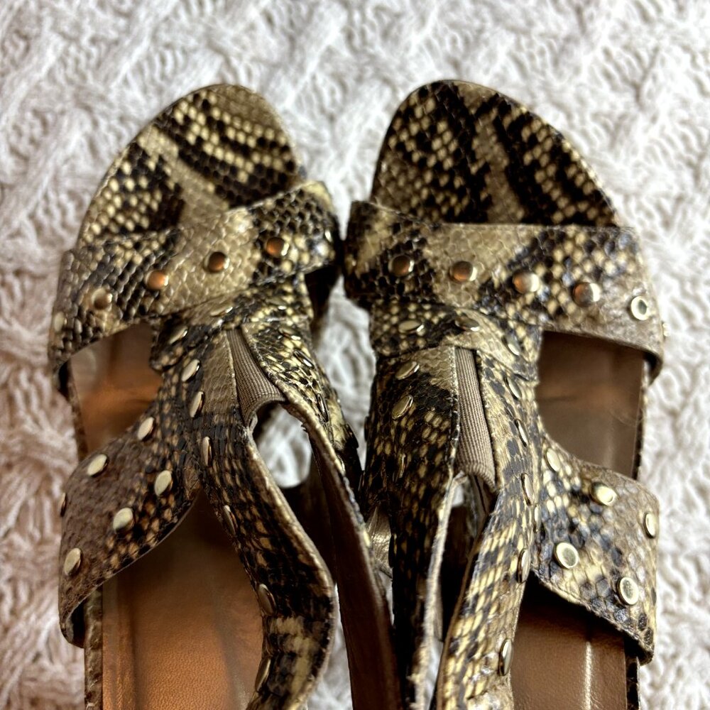 Python Heels Stuart Weitzman Snake Leather Studde… - image 5